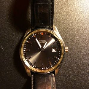 Citizen Eco-Drive 40MM Black Leather Watch